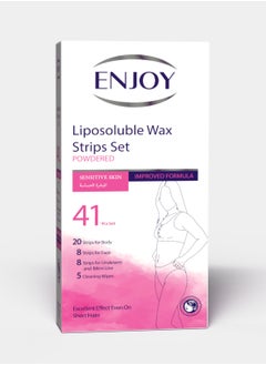 ENJOY Enjoy Liposoluble Wax Strips Set Powdered For Sensitive Skin 41pcs  - Image 2