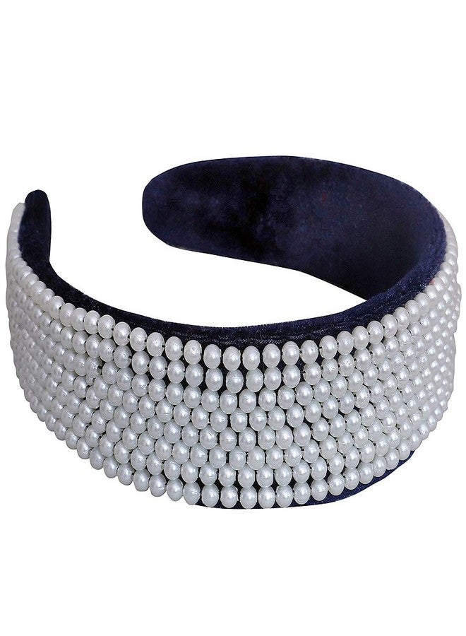 Nnr Girls Beaded Hair Bands With Pearl Work_ Pack Of 1 Pcs Blue Color - Image 2