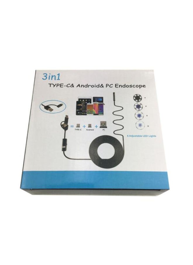 SHOPI - 3-in-1 IP67 waterproof USB Type-C + microUSB + USB HD 6 LED endoscope camera Android mobile phone, tablet, PC, laptop - Image 1