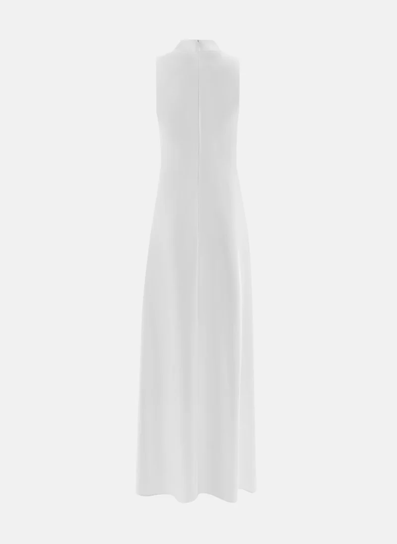 Lichi Glossy fabric maxi dress with asymmetrical draperies