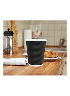 MARKQ Pack Of 50 Triple Wall Ripple Paper Disposable Coffee Cups With Lids For Hot And Cold Drinks 12 Ounce  - Image 5