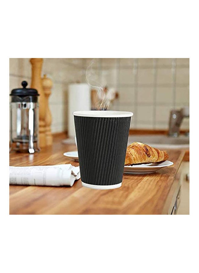 MARKQ Pack Of 50 Triple Wall Ripple Paper Disposable Coffee Cups With Lids For Hot And Cold Drinks 12 Ounce  - Image 5