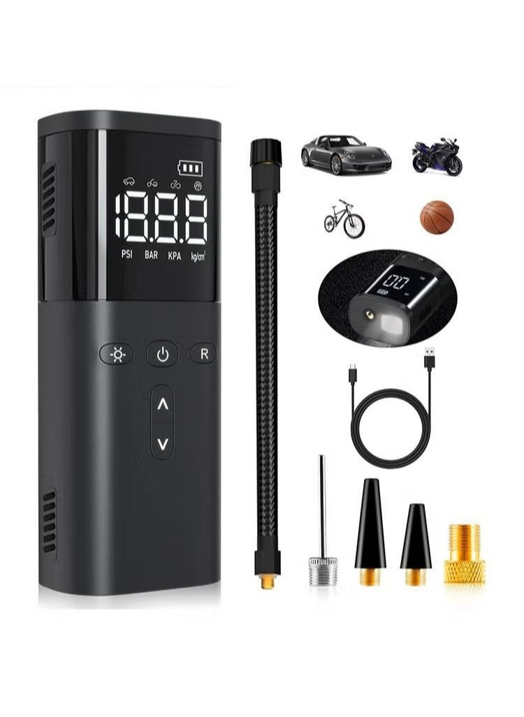Generic Air Compressor Air Pump Car Tire Inflator Portable, Cordless Super Fast Inflate Air Pump for Car Tires 10 Seconds to Fully Charge, Fast Inflate Small Tire Pump with LED Light for Car Bike Motor Ball  - Image 1