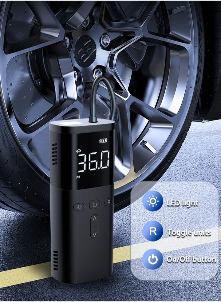 Generic - Air Compressor Air Pump Car Tire Inflator Portable, Cordless Super Fast Inflate Air Pump for Car Tires 10 Seconds to Fully Charge, Fast Inflate Small Tire Pump with LED Light for Car Bike Motor Ball - Image 1