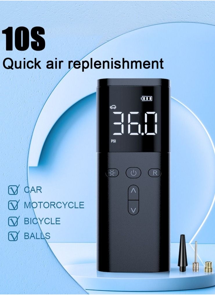 Generic - Air Compressor Air Pump Car Tire Inflator Portable, Cordless Super Fast Inflate Air Pump for Car Tires 10 Seconds to Fully Charge, Fast Inflate Small Tire Pump with LED Light for Car Bike Motor Ball - Image 1