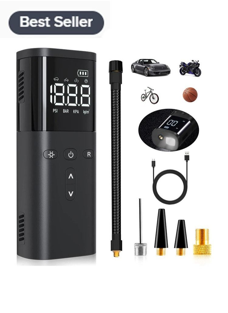 Generic - Air Compressor Air Pump Car Tire Inflator Portable, Cordless Super Fast Inflate Air Pump for Car Tires 10 Seconds to Fully Charge, Fast Inflate Small Tire Pump with LED Light for Car Bike Motor Ball - Image 1