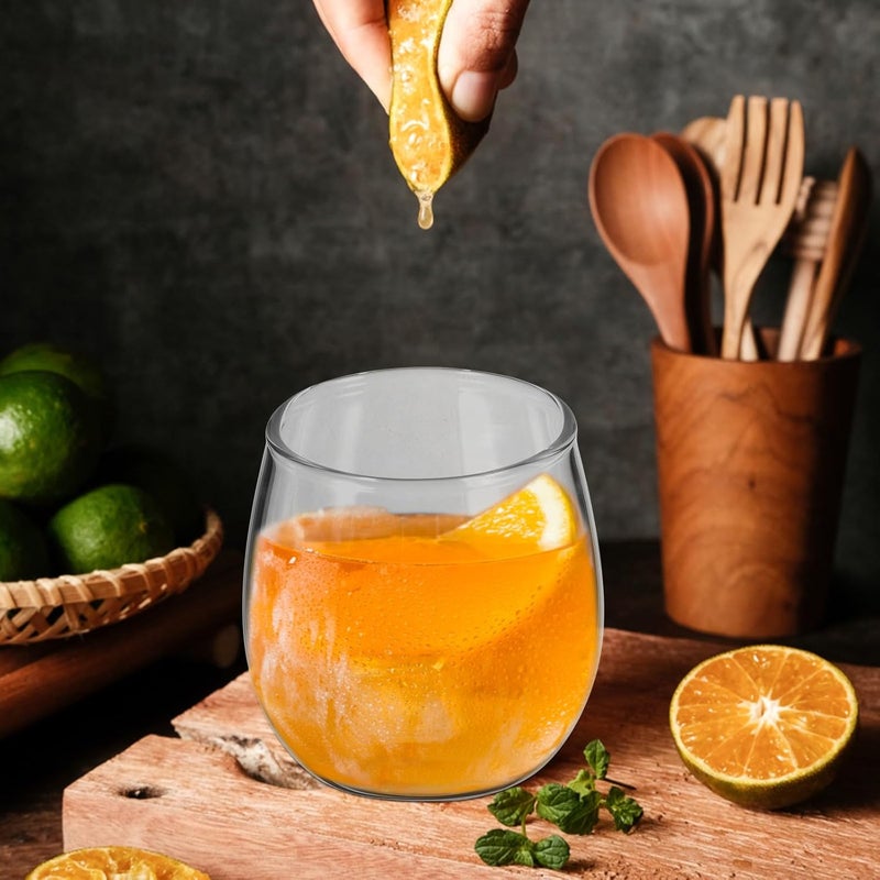 MAGICLULU Stemless Egg-shaped Red Wine Glass 400ml Small Glass Drinking Cup for Home Party - Image 4