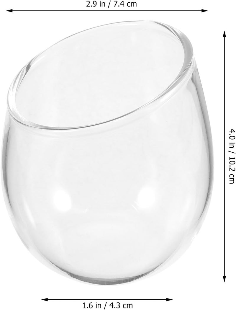 MAGICLULU Stemless Egg-shaped Red Wine Glass 400ml Small Glass Drinking Cup for Home Party - Image 2