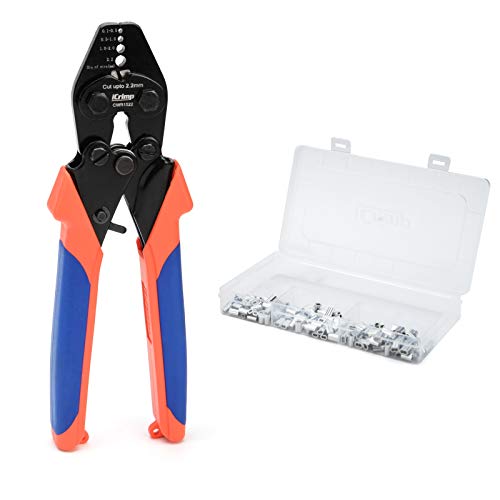 iCrimp CWR1522 Wire Rope Tool Set for Cable Railing, Hand Swaging-Crimp&Cut-with 150pcs Aluminum Double Sleeves (CWR1522 Set) - Image 1