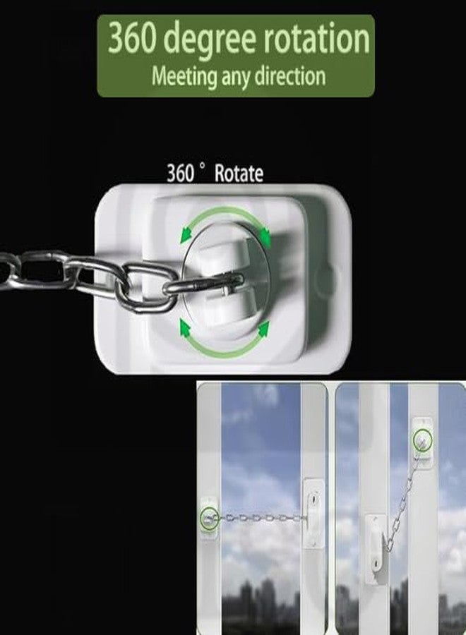 PRISO Kids Safety & Cat Door Latch, Window Locks, Chain for Secure Home and Baby Proofing, Strong Non-Marking Adhesive Without Drilling Key Lock. (White) - Image 4