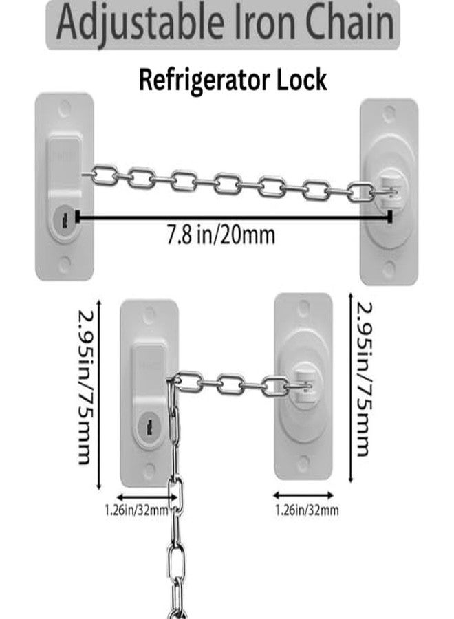 PRISO Kids Safety & Cat Door Latch, Window Locks, Chain for Secure Home and Baby Proofing, Strong Non-Marking Adhesive Without Drilling Key Lock. (White) - Image 2