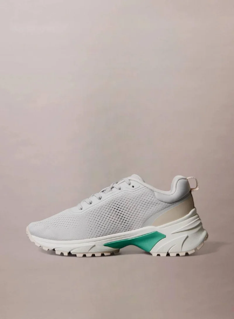 Calvin Klein Jeans Oyster Mushroom/Whisper Pink Mesh Trainers for Women | Best Price UAE