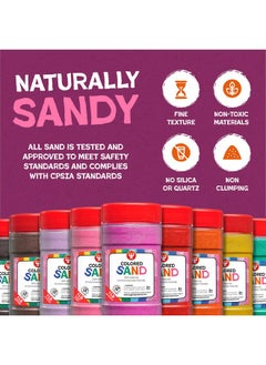 Hygloss Hygloss Products Colored Play Sand - Assorted Colorful Craft Art Bucket O' Sand, White, 1 lb  - Image 4