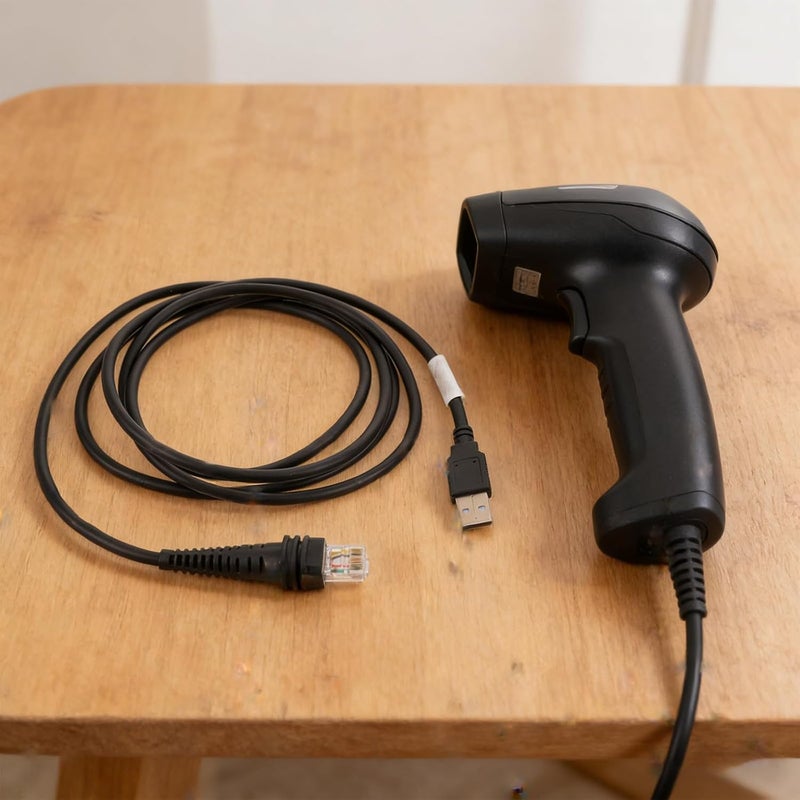 كابل مزامنة بيانات ماسح الباركود متوافق مع هانيويل، 6.5 قدم، أسود من USB إلى مقبس وحدات كابل ماسح يدوي، كابل واجهة مضيف نقاط البيع - Image 4