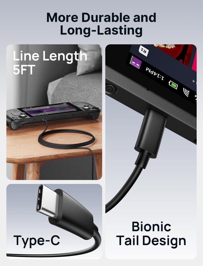 jsaux شاحن JSAUX 45W USB-C Power Delivery، ضبط خرج ذكي، متوافق مع Steam Deck و Switch - Image 4