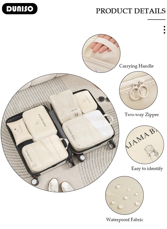 DUNISO 6 Piece Travel Organizer Bags for Luggage, Waterproof and Durable Travel Bags, Packing Cubes for Travel, Compression Cubes for Suitcases, Travel Bags for Clothes, Toiletries, Clothing, Underwear  - Image 2
