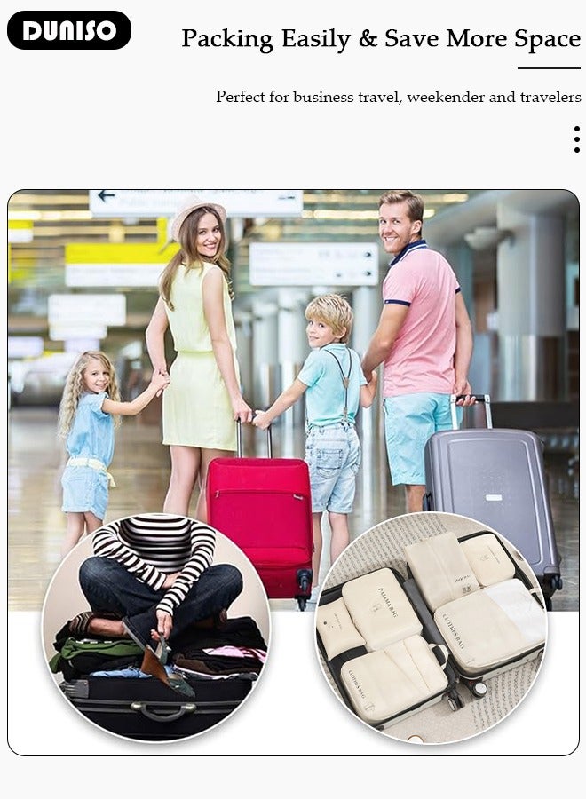 DUNISO 6 Piece Travel Organizer Bags for Luggage, Waterproof and Durable Travel Bags, Packing Cubes for Travel, Compression Cubes for Suitcases, Travel Bags for Clothes, Toiletries, Clothing, Underwear  - Image 3