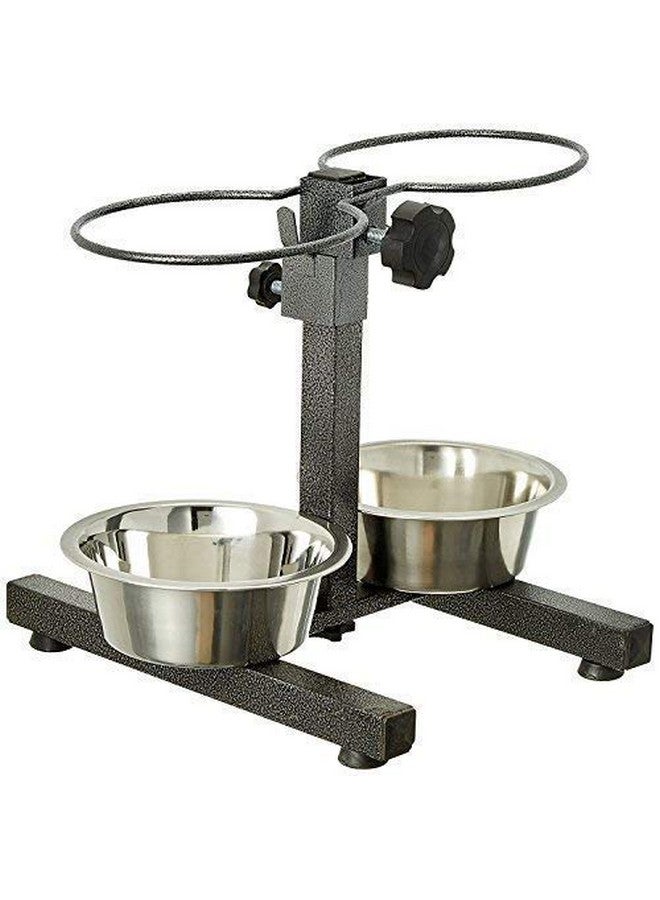 Adjustable Feeding Stand H Type With 2 Stainless Steel Dog Bowls. (Medium) - Image 4