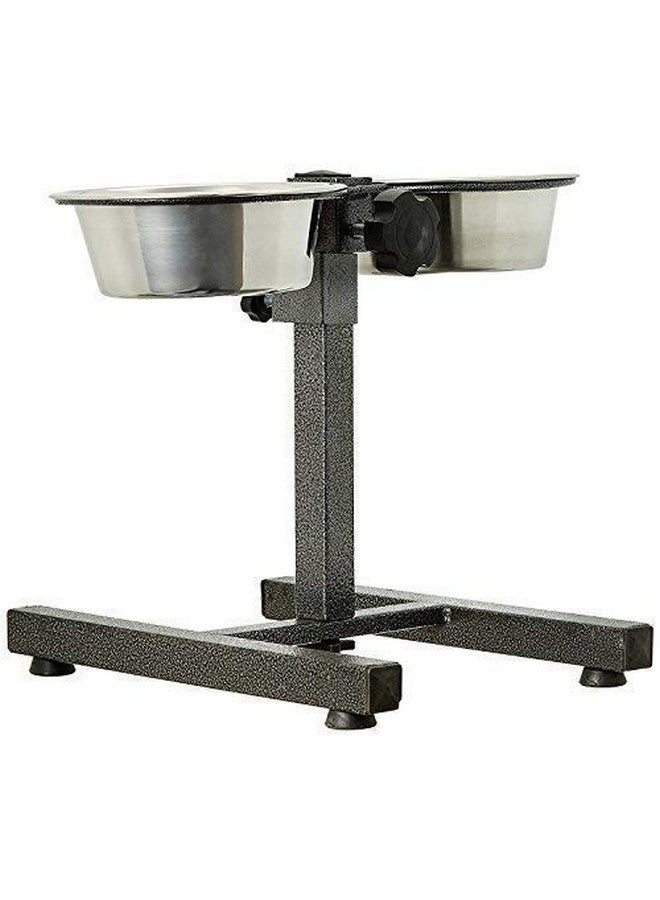 Adjustable Feeding Stand H Type With 2 Stainless Steel Dog Bowls. (Medium) - Image 2