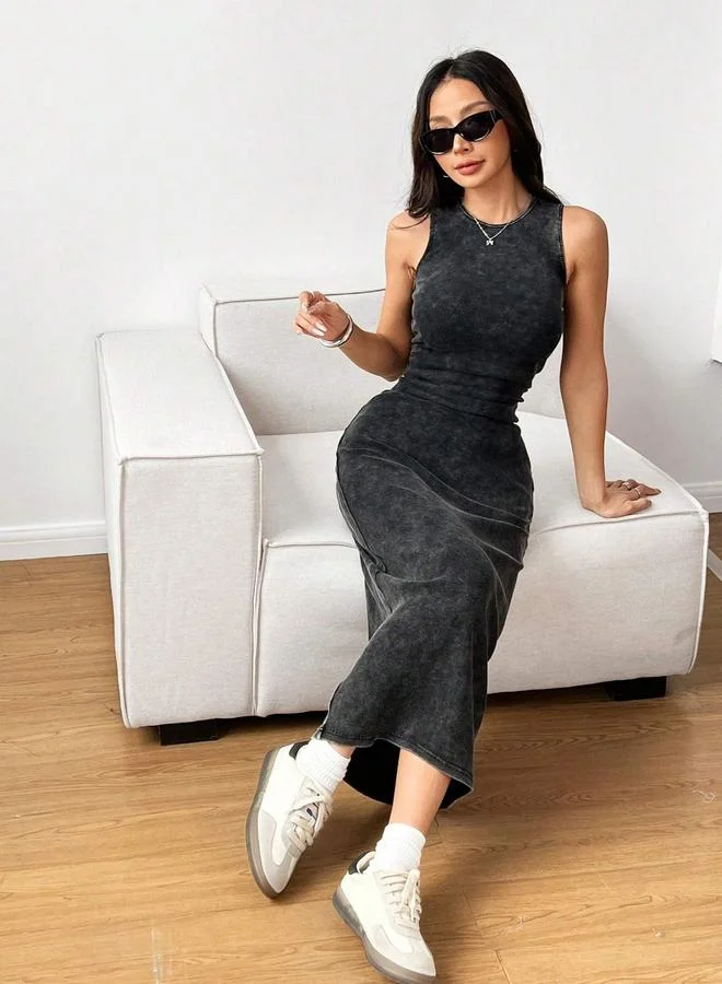 Take Two Women Black Sleeveless Bodycon Midi Dress
