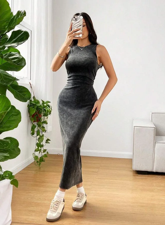 Take Two Women Black Sleeveless Bodycon Midi Dress