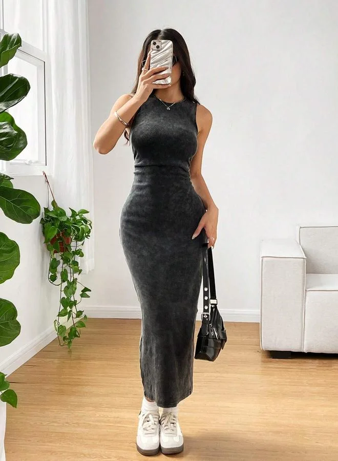 Take Two Women Black Sleeveless Bodycon Midi Dress
