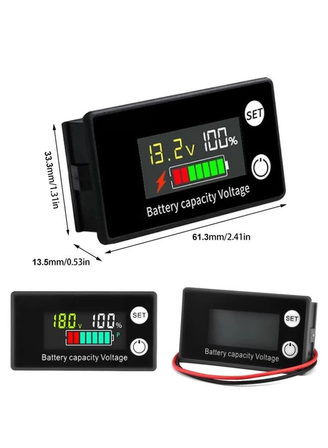 1 قطعة مقياس بطارية رقمي بشاشة LCD عالي الدقة 12 فولت 24 فولت 36 فولت لبطاريات الرصاص الحمض وليثيوم فوسفات - Image 3