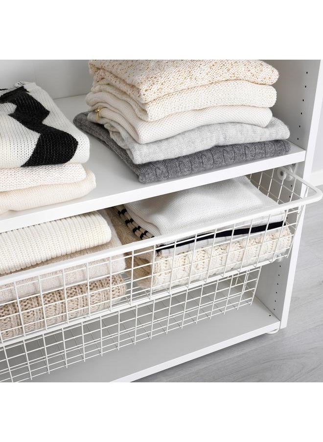 Beauenty Wire basket with pull-out rail, white, 80x40 cm  - Image 3