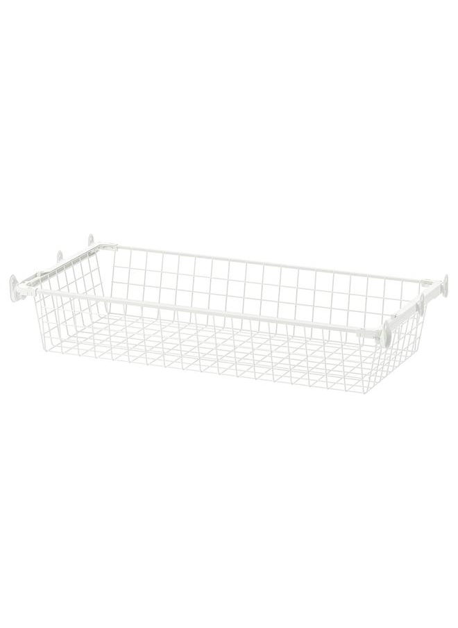 Beauenty Wire basket with pull-out rail, white, 80x40 cm  - Image 1
