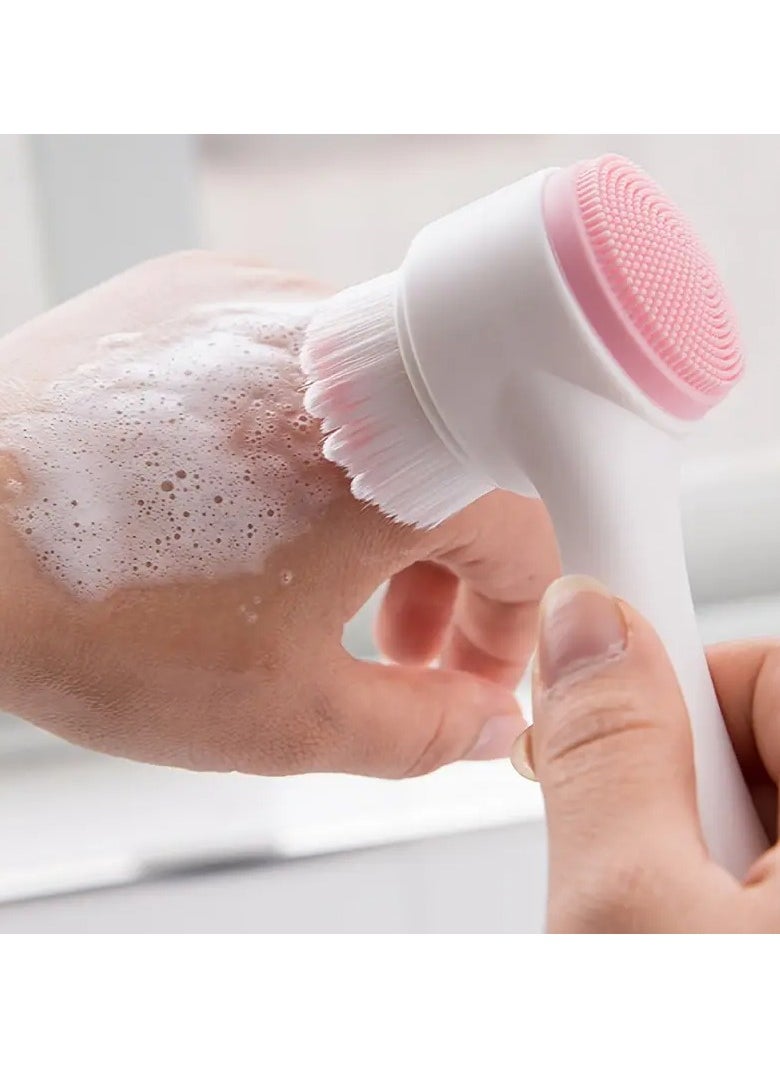 Goolsky - 1pc Silicone Face Wash Brush Double Side Manual Cleansing Brush Face Massage Brush - Image 1
