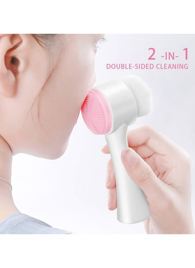 Goolsky - 1pc Silicone Face Wash Brush Double Side Manual Cleansing Brush Face Massage Brush - Image 1