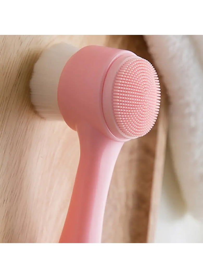 Goolsky - 1pc Silicone Face Wash Brush Double Side Manual Cleansing Brush Face Massage Brush - Image 1