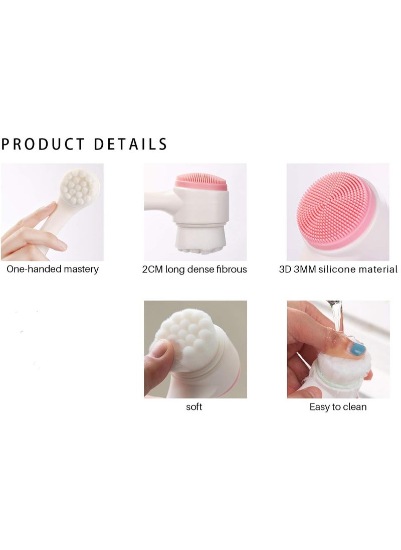 Goolsky - 1pc Silicone Face Wash Brush Double Side Manual Cleansing Brush Face Massage Brush - Image 1