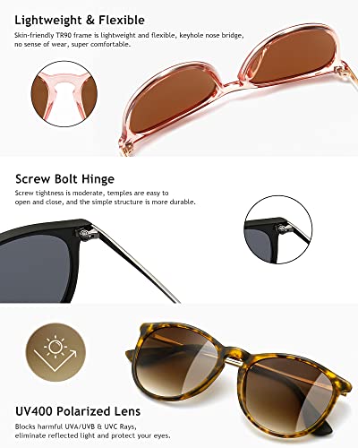 SUNGAIT Premium Vintage Round Sunglasses for Women Men Classic Retro Trendy Style - Image 4