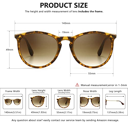 SUNGAIT Premium Vintage Round Sunglasses for Women Men Classic Retro Trendy Style - Image 5
