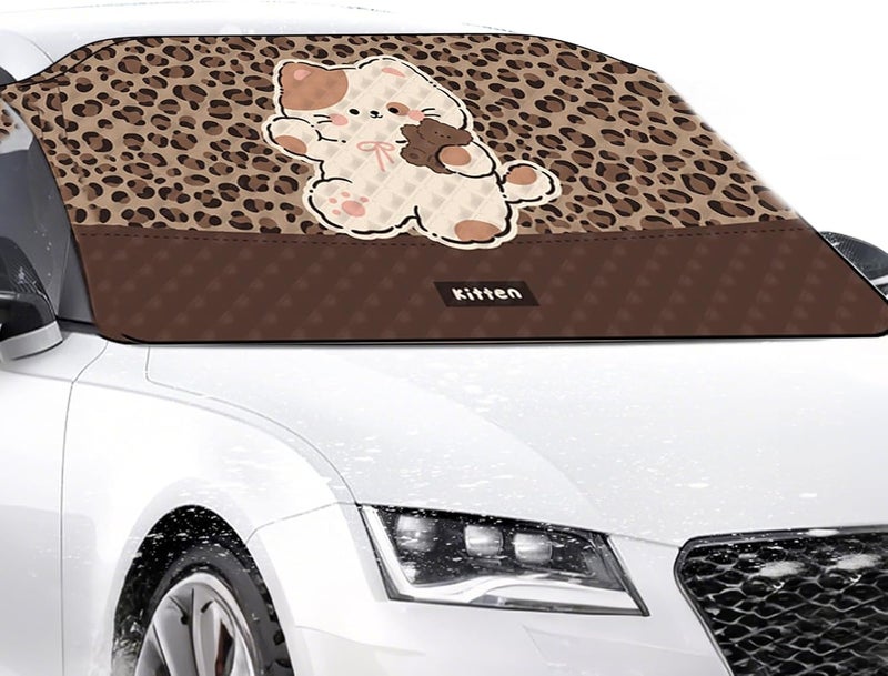 Car Windshield Snow Cover | 77x36inch Heavy Duty Waterproof Auto Sunshade Frost Protector,Winter Protectors Window Blanket | for SUV Car Automotive Vehicle Trucks Pickup Sedans - Image 1