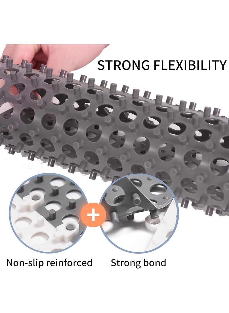 VUCATIN 12 قطعة سجادات أرضية متشابكة لتصريف المياه، 11.8 بوصة × 11.8 بوصة، مضادة للانزلاق، مناسبة للحمامات والمسابح، وبيوت الكلاب، ومنازل الدواجن، وشبكات الأرضيات، رمادي (رمادي) - Image 2