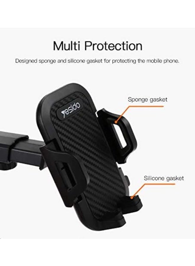 Yesido Universal Car Phone Holder – Adjustable Clip Mount for Dashboard & Windshield, Strong Suction Cup, 360° Rotation, GPS & Mobile Support Stand - Image 5