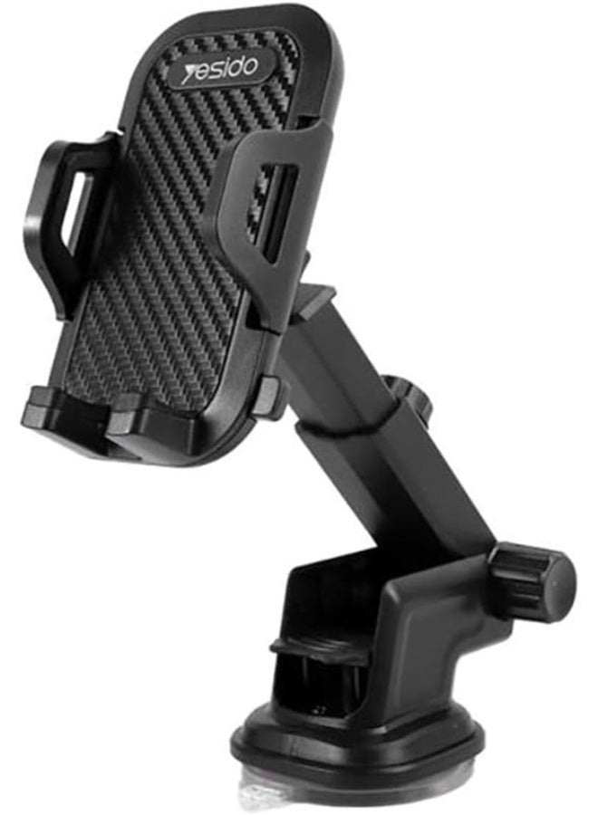 Yesido Universal Car Phone Holder – Adjustable Clip Mount for Dashboard & Windshield, Strong Suction Cup, 360° Rotation, GPS & Mobile Support Stand - Image 1