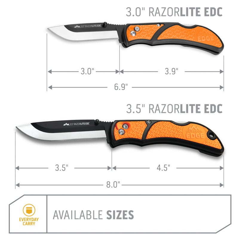 Outdoor Edge سكين OUTDOOR EDGE 3.5" RazorLite EDC. سكين جيب بشفرات قابلة للاستبدال ومشبك. السكين المثالي لصيد الغزلان. - Image 4