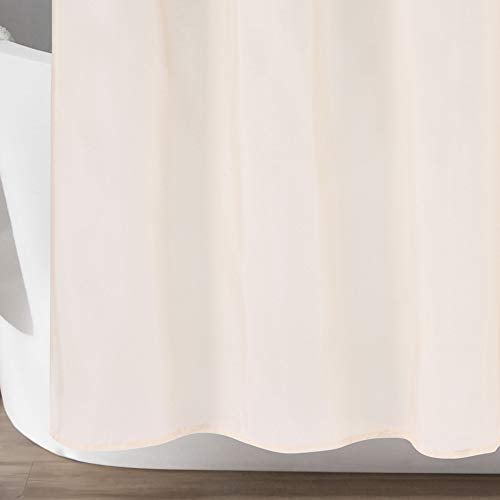 Lush Decor Lillian Shower Curtain | Textured Shimmer Circle Design Bathroom, 72” x 72”, Beige - Image 4