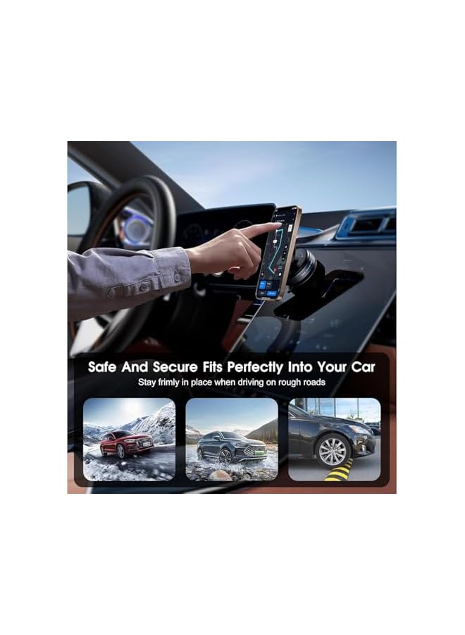 S-TOP 2 Pack Metal Magnetic Phone Holder for Car [ 2022 Upgrade 8X N52 Magnets] Strong Magnet Car Mount, One Second Put and Take & Dashboard 360° Rotation, Fit with iPhone and All Smartphone - Image 5