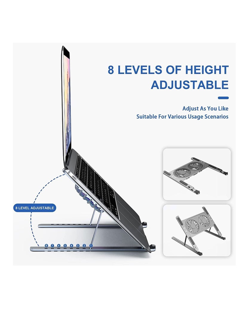 Y&D Laptop Cooling Pad Cooler External Fan Stand with Computer for Gaming MacBook Air Pro 9 17" Notebook Aluminum - Image 4