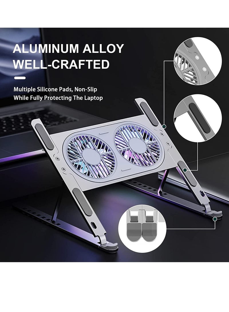 Y&D Laptop Cooling Pad Cooler External Fan Stand with Computer for Gaming MacBook Air Pro 9 17" Notebook Aluminum - Image 3