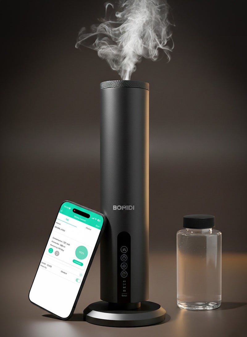 BOMIDI Waterless Aromatherapy Diffuser– Smart Bluetooth & Touch Screen Scent Machine for Home, Office & Commercial Use (Venturi Tech, 300m² Coverage), BOMIDI AD02 Black – Oil not included - Image 1