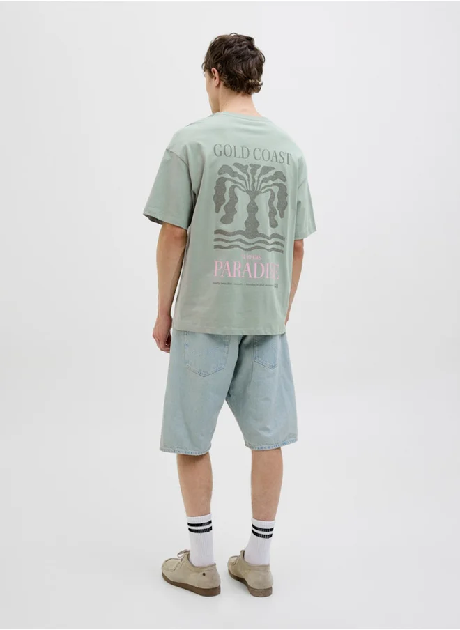 جاك اند جونز Graphic Print Round Neck T-Shirt