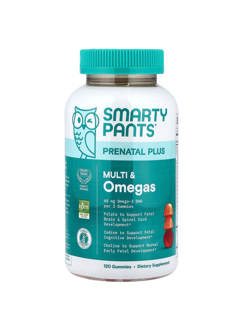 Prenatal Plus, Multi & Omegas Gummies, Orange and Strawberry Lemonade, 120 Gummies