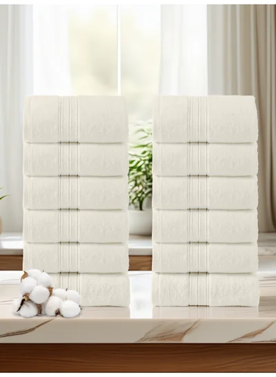 Donetella 12-Piece Face Towel Set, 30x30 cm | 600 GSM 100% Combed Cotton | Soft, Plush & Ultra-Absorbent | Ideal for Facial Care, Baby Care & Daily Use