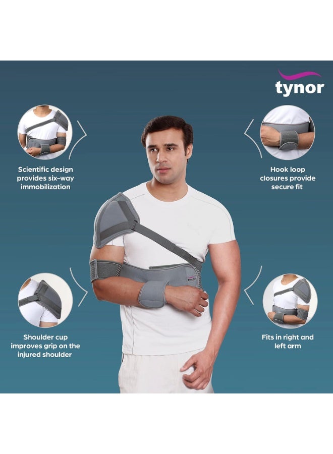 تاينور TYNOR مثبت كتف مرن، رمادي، مقاس متوسط، قطعة واحدة - Image 3