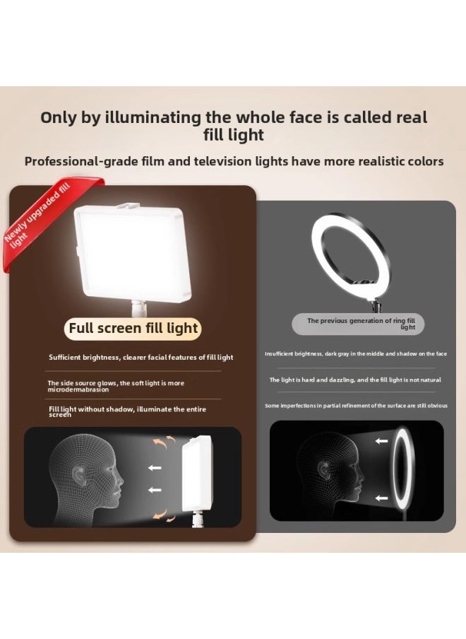 General - Led Desktop Live Fill Light Anchor Special Beauty Light Live Room Soft Light Shooting Flat Fill Light-Specifications:Brightening Model 【three-color Soft Light | Full-screen Beauty Lamp】 Desktop Port - Image 1